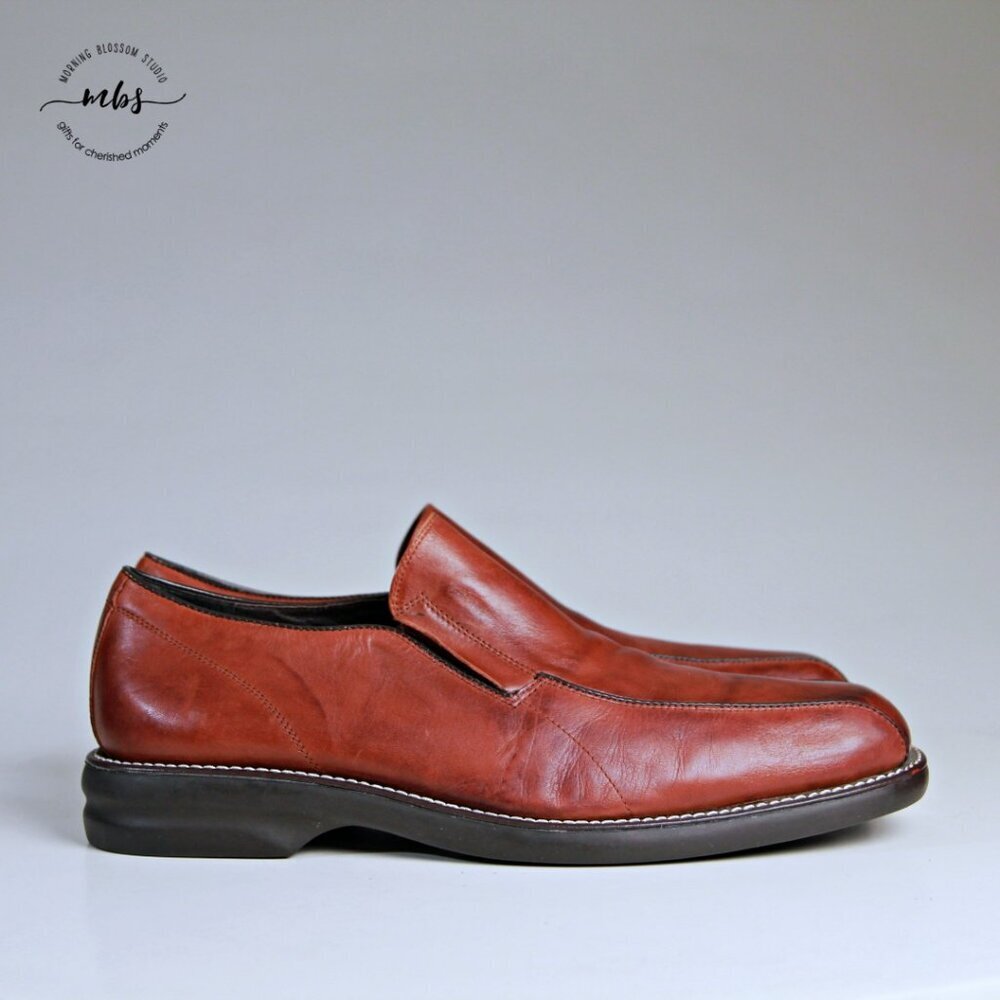 Rush By‎ Gordon Rush Leather Loafers Brown Men 12